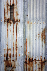 close up Rusted galvanized iron plate