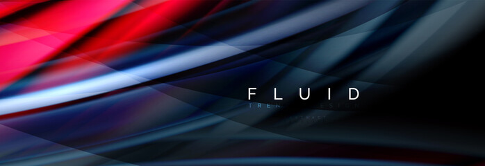Wave fluid flowing colors motion effect, holographic abstract background. Vector illustration
