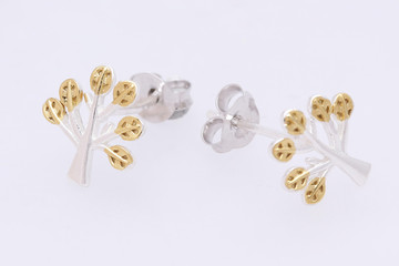 Fashion earring on white background
