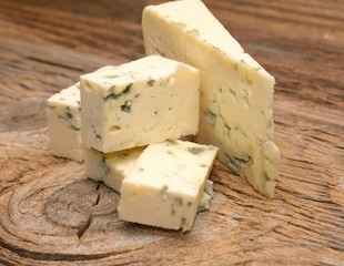  Blue cheese on wooden board