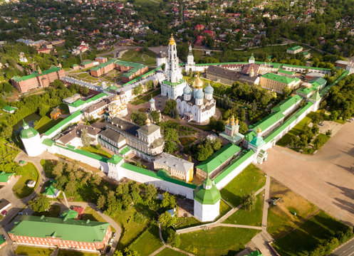 Panoramic aerial view of  Trinity-Sergius Lavra  in Sergiev Posad