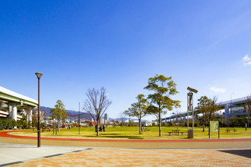 Naklejka premium 神戸震災復興記念公園（みなとのもり公園）、神戸市中央区にて