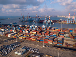 Sea port, ships and containers