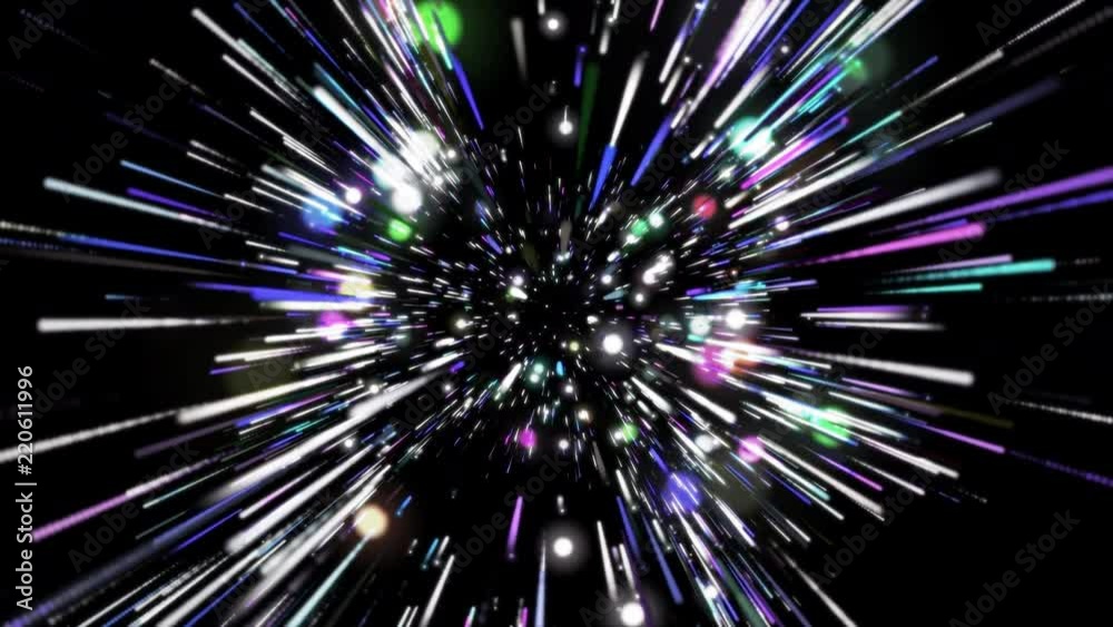 Poster Particle Random Small Sphere Dot Line Center Splatter Tunnel Spin Motion For Screensaver, Infographic Background