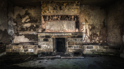 Old ruined abandoned house with a haunting atmosphere