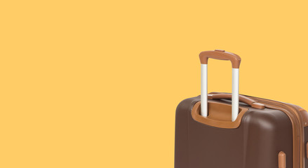 Colorful horizontal banner with suitcase and copyspace. Travelling concept.