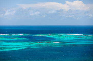 Aerial view of Caribbean sea