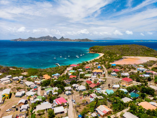 Top view of Caribbean island