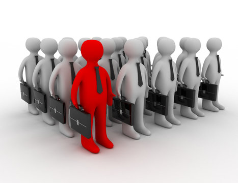 3d rendering business leadership. rendered illustration