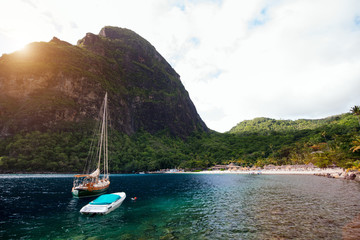 Beautiful view of Petit Piton mountain