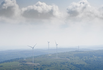 wind turbine from aerial view