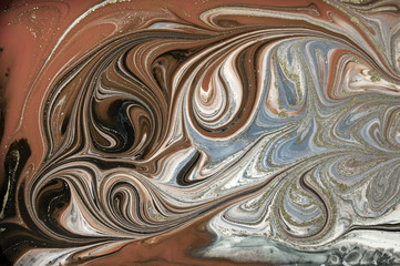 Marble abstract acrylic background. Marbling artwork texture. Agate ripple pattern. Gold powder.