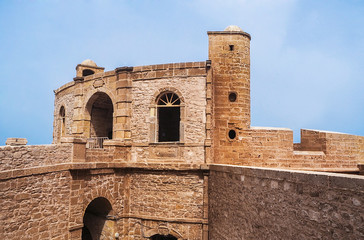 The fortress walls surround the old medina of Essaouira, Morocco