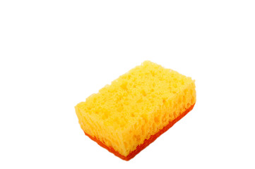 colored kitchen sponges isolated on white background