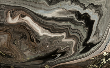 Marble abstract acrylic background. Marbling artwork texture. Agate ripple pattern. Gold powder.