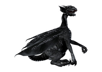 Obraz premium 3D Fantasy Fantasy Dragon na białym tle