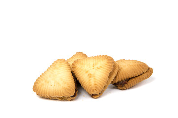 Shortbread biscuits  isolated on white background