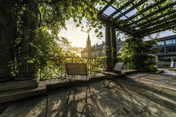 THE HAGUE, 31 August 2018 - Sunrise at the Peace Palace, seat of the International Court of...