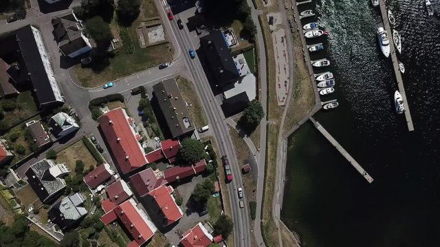 Birds View over Tonsberg City -  Norways Oldest City - From The Viking Era
