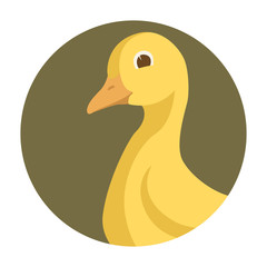 duckling head  vector illustration flat style   profile 