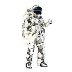 Astronaut on white. Mixed media