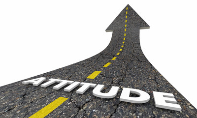 Attitude Positive Outlook Good Vision Road Word 3d Illustration