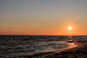 Fototapeta Sunset on Baltic Sea obraz