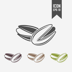 Pistachio isolated vector black and colored icons
