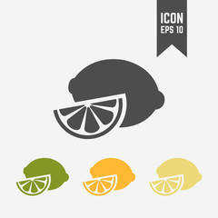 Lemon isolated vector colored icon