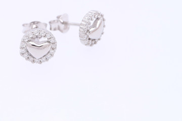 Fashion earring on white background