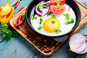 Tasty food fried egg