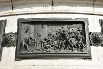 Bas-relief place de la République à Paris, France