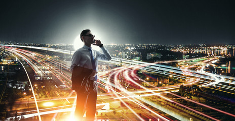 Working till late night. Mixed media