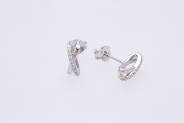 Fashion earring on white background