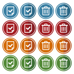 チェック済書類とゴミ箱のアイコン