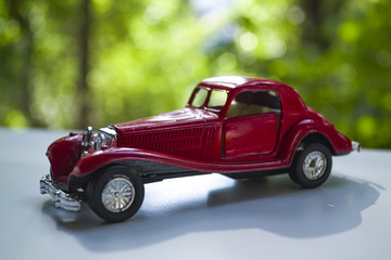 Vintage collection red car.