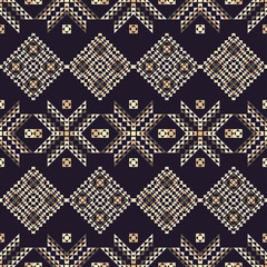 Fototapeta premium Ethnic boho seamless pattern. Traditional ornament. Geometric background. Tribal pattern. Folk motif. Textile rapport.