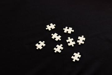 Loose pieces of jigsaw puzzle