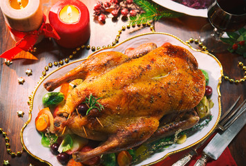 Baked Christmas duck