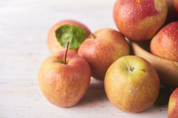 Fresh Juicy Ripe red apples in bowl