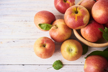 Fresh Juicy Ripe red apples in bowl