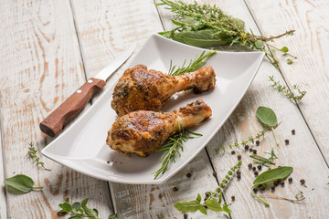 oven breaded chicken legs with herbs