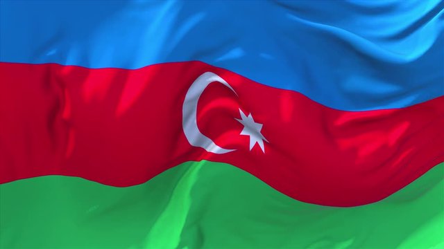 154. Azerbaijan Flag Waving in Wind Slow Motion Animation . 4K Realistic Fabric Texture Flag Smooth Blowing on a windy day Continuous Seamless Loop Background.