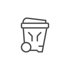 Outdoor garbage bin line icon