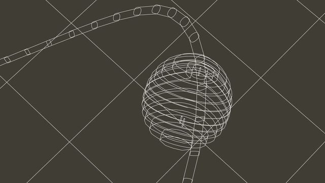 4K UHD - 3D ANIMATION - WHITE PEARL, wireframe, on brown background