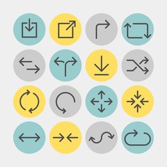 Arrows flat vector icons set	