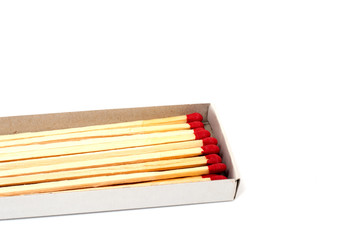  red matches isolated on white background.