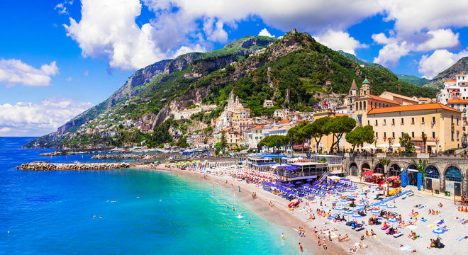 Scenic Amafi coast. Italian summer holidays. Campania, Italy