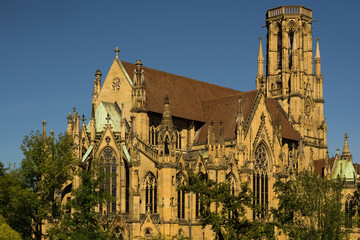 The big,old church on Feuersee in Stuttgart