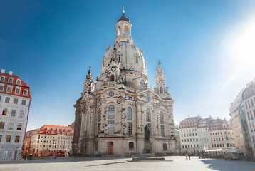Church Frauenkirche in Dresden - obrazy, fototapety, plakaty